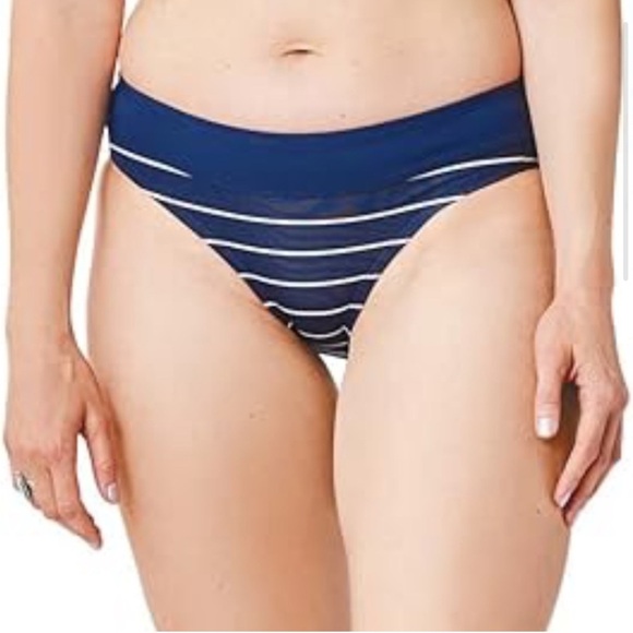 Carve Designs Stinson Bikini Bottom in Nautical Stripe Navy Large NWT - Picture 1 of 7